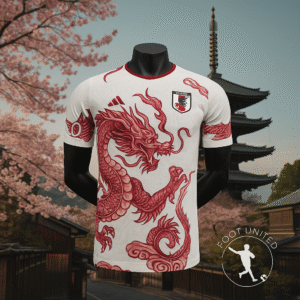 Maillot du Japon devant Pagode et Cerisiers