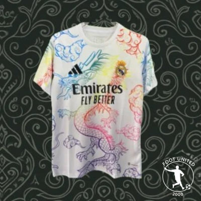 Maillot Real Madrid Blanc Dragon Arc-en-ciel – Concept 2024 Maillot Real Madrid Blanc Dragon Arc-en-ciel – Concept 2024