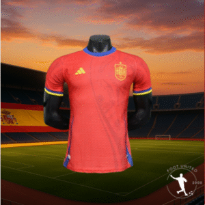 Maillot Domicile Espagne 2025 – Rouge Passion & Accents Bleu-Doré