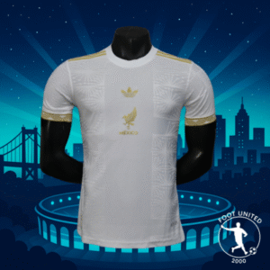 Maillot concept Mexique édition limitée blanc et or – Design exclusif 2024