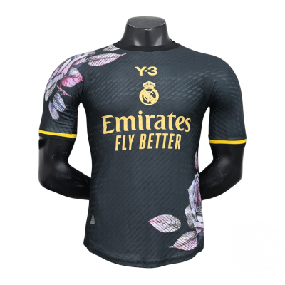 Maillot concept Real Madrid x Y-3 2024 – Noir & Or floral