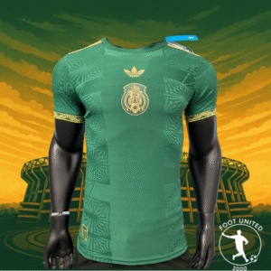 Maillot Équipe du Mexique 2024/25 – Vert Émeraude & Détails Dorés Adidas AEROREADY