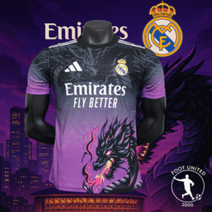 Maillot concept Real Madrid Dragon Violet & Noir – Design puissant 2024