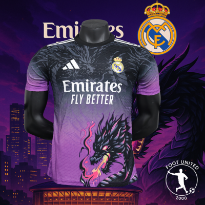 Maillot concept Real Madrid Dragon Violet & Noir – Design puissant 2024
