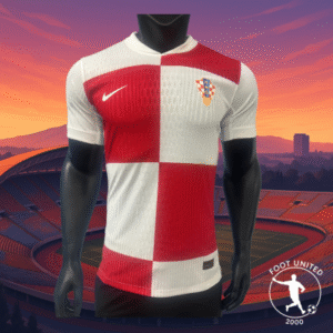 Maillot de foot concept Croatie 2025 – Carreaux Blanc & Rouge