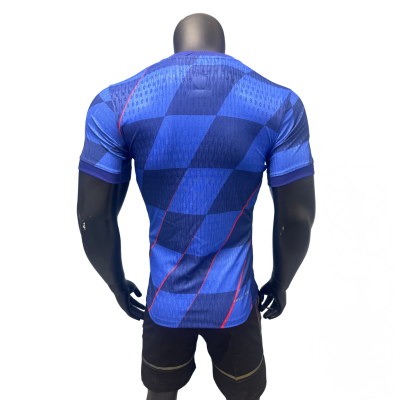 Maillot de foot de l'équipe de Croatie – Damier Bleu à Diagonales Rouges