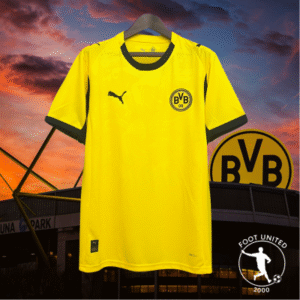 « Maillot concept édition fan art Borussia Dortmund signé Puma, vue avant sur fond transparent »