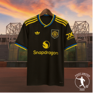 Maillot Extérieur Manchester United 2024-25 – Noir & Jaune Éclatant