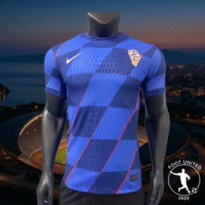 Maillot de foot de l'équipe de Croatie – Damier Bleu à Diagonales Rouges