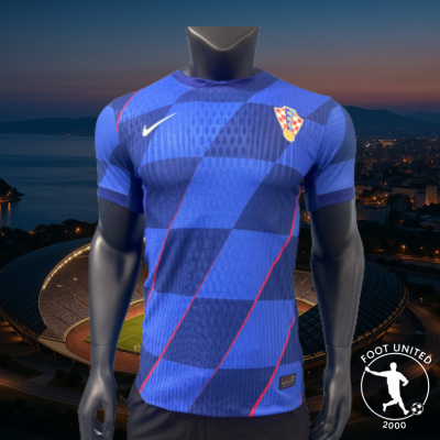 Maillot de foot de l'équipe de Croatie – Damier Bleu à Diagonales Rouges