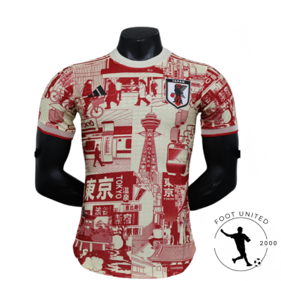 Maillot de foot concept du Japomn ONE PIECE LUFFYY-25 Maillot de foot Japon 2025 « Métropoles » – Tokyo & Osaka rouge