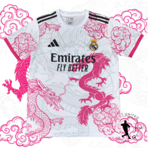 Maillot de foot concept  Real de Madrid Dragon Rose/Blanc