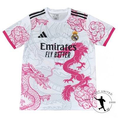 Maillot de foot concept Real de Madrid Dragon Rose:Blanc promo Maillot de foot concept Real de Madrid Dragon Rose/Blanc